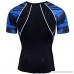 PKAWAY Mens Black Short Sleeve Compression Working Shirt Blue Sleeve Gym T Shirt B07QHDZZV9